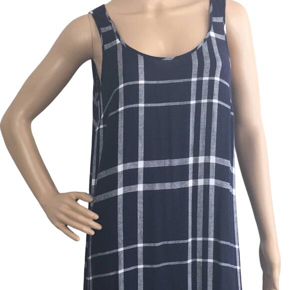 Vince Camuto Navy/White Plaid Summer Slip Dress Size S - Picture 5 of 13